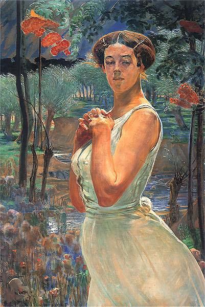 Jacek Malczewski A woman in a grove